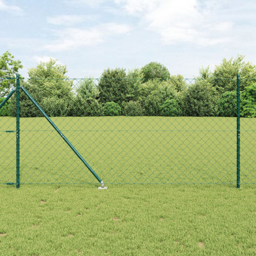 vidaXL Kedjegaller med taggar 10 x 1,2 m PVC-belagda stål Grön Mesh