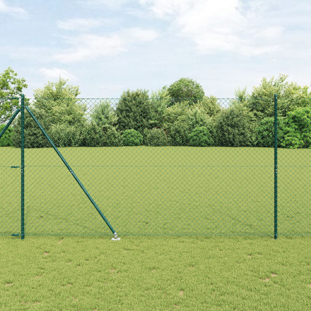 Produktbild för Kedjegaller med taggar 25 x 1,6 m PVC-belagda stål Grön Mesh