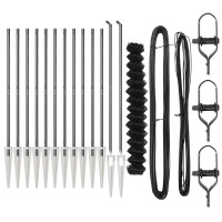 Produktbild för Utomhus kedjesträngsza med piggar 25 x 1,5 m PVC-belagda stål