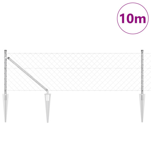 vidaXL Kedjegaller med taggar 10 x 0,4 m Galvaniserat stål Silver Mesh