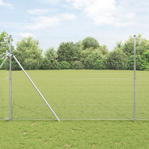 vidaXL Utomhus Svetsat Trådstängsel Markfäste 10 x 1,6 m Silver Mesh