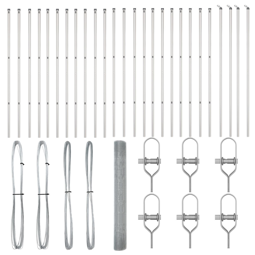 Produktbild för Utomhus Svetsat Trådstängsel Markfäste 50 x 1 m Silver Mesh
