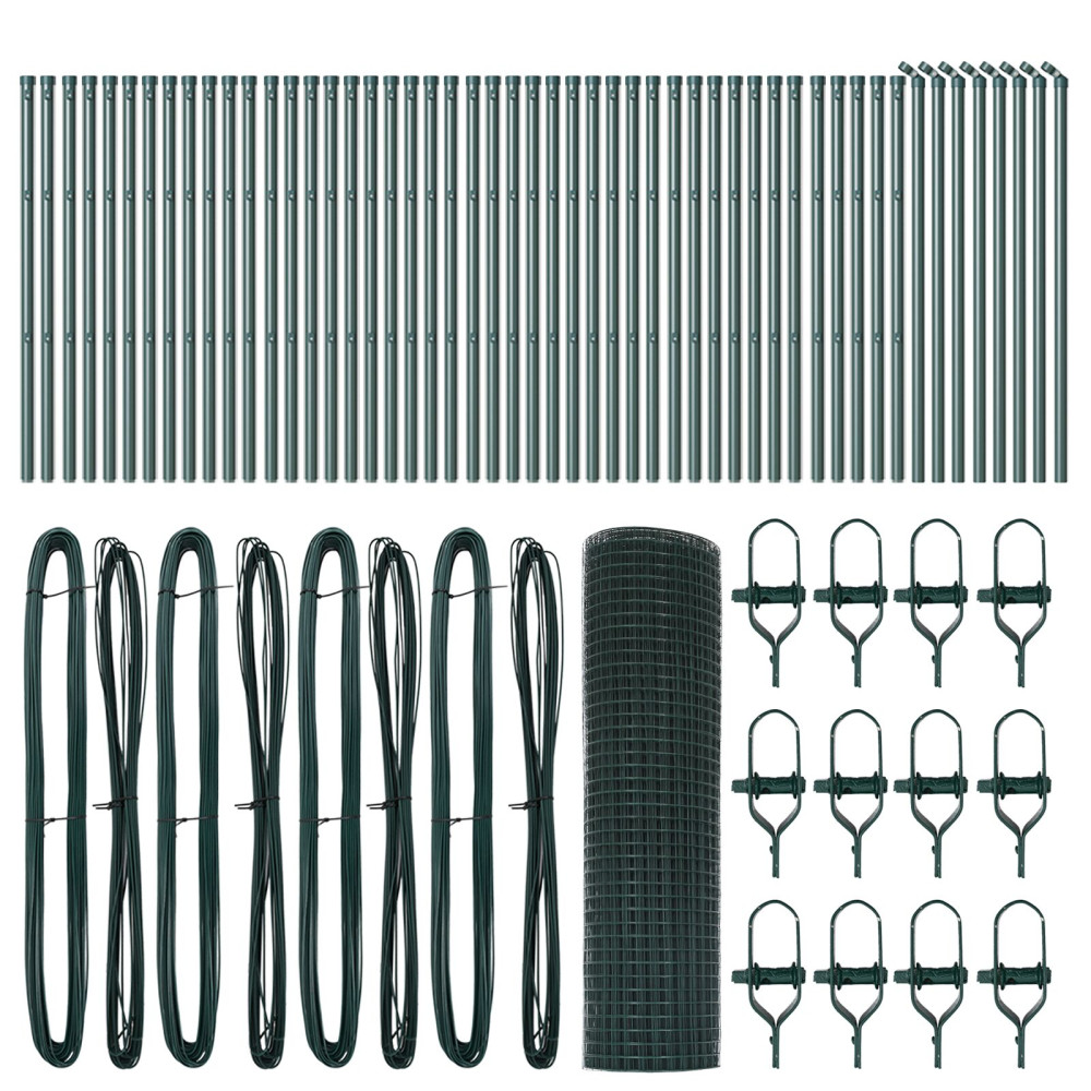 Produktbild för Utomhus Svetsat Trådstängsel Markfäste 100 x 0,4 m Grön Mesh