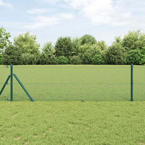 vidaXL Utomhus Svetsat Trådstängsel Markfäste 100 x 0,8 m Grön Mesh
