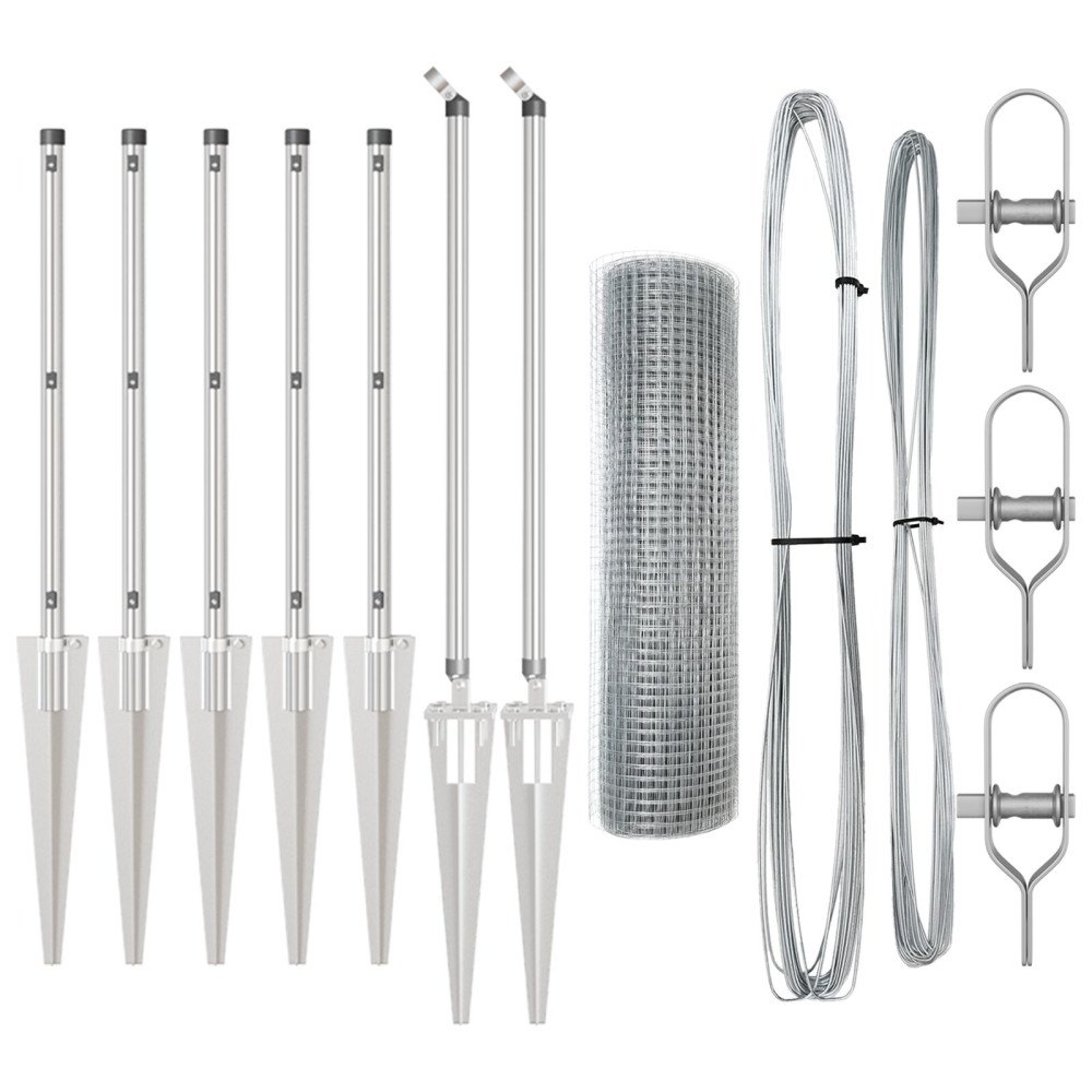 Produktbild för Utomhus svetsat trådsgaller med spikar 10 x 0,4 m Silver Mesh