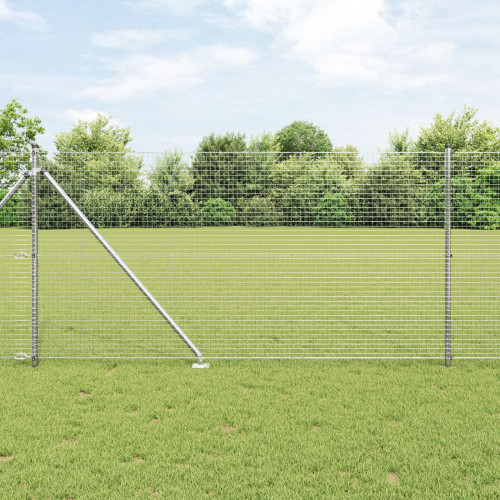 vidaXL Utomhus svetsat trådsgaller med spikar 10 x 1 m Silver Mesh