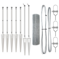Produktbild för Utomhus svetsat trådsgaller med spikar 10 x 1 m Silver Mesh