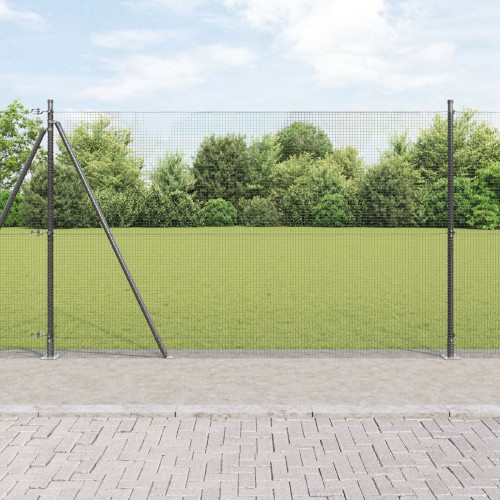 vidaXL Svetsat Stålstaket med Betongbas 50 x 1,4 m PVC-belagda stål