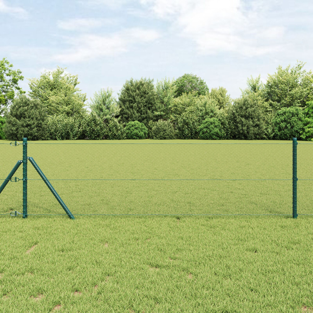 Produktbild för Utomhus sexkantig stängsel markfäste 100 x 0,4 m Grön Mesh