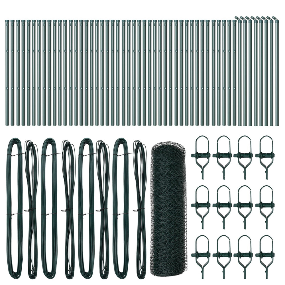 Produktbild för Utomhus sexkantig stängsel markfäste 100 x 0,4 m Grön Mesh