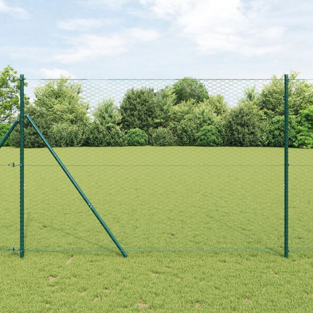 Produktbild för Utomhus sexkantig stängsel markfäste 100 x 1,5 m Grön Mesh