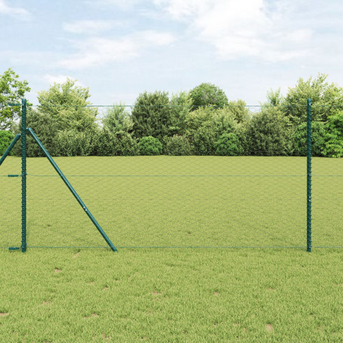 vidaXL Utomhus sexkantig stängsel markfäste 100 x 1 m PVC-belagda stål