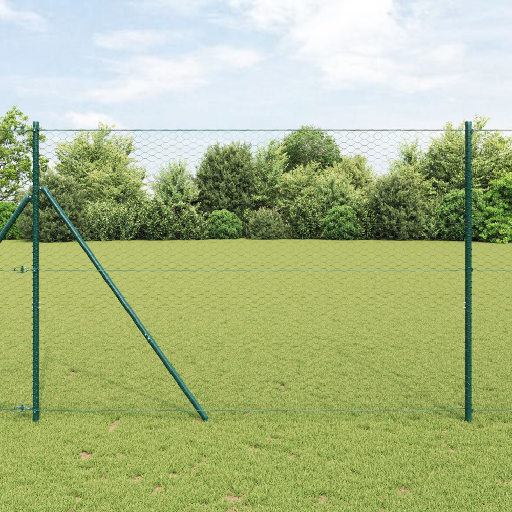 Produktbild för Utomhus sexkantig stängsel markfäste 100 x 1,5 m Grå Mesh