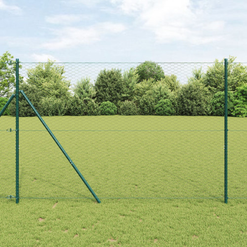 vidaXL Utomhus sexkantig stängsel markfäste 100 x 1,5 m Grå Mesh