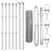 Produktbild för Utomhus sexkantig stängsel markfäste 10 x 0,5 m Silver Mesh