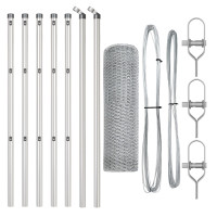 Produktbild för Utomhus sexkantig stängsel markfäste 10 x 0,8 m Silver Mesh