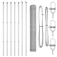 Produktbild för Utomhus sexkantig stängsel markfäste 10 x 1,2 m Silver Mesh