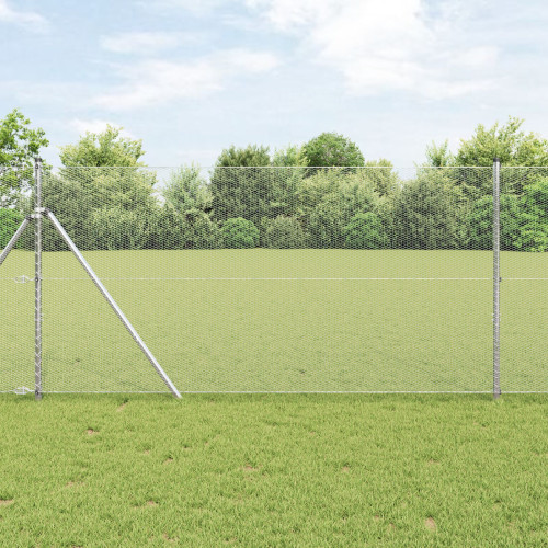 vidaXL Utomhus sexkantig stängsel markfäste 10 x 1,4 m Silver Mesh