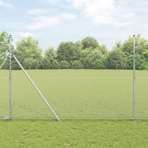 vidaXL Utomhus sexkantig stängsel markfäste 10 x 1,5 m Silver Mesh