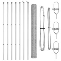 Produktbild för Utomhus sexkantig stängsel markfäste 10 x 1,6 m Silver Mesh