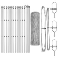 Produktbild för Utomhus sexkantig stängsel markfäste 25 x 0,8 m Silver Mesh