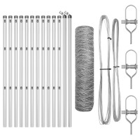 Produktbild för Utomhus sexkantig stängsel markfäste 25 x 0,8 m Silver Mesh