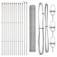 Produktbild för Utomhus sexkantig stängsel markfäste 25 x 1,2 m Silver Mesh