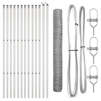 Produktbild för Utomhus sexkantig stängsel markfäste 25 x 1,2 m Silver Mesh