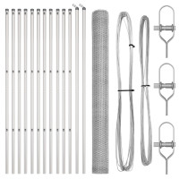 Produktbild för Utomhus sexkantig stängsel markfäste 25 x 1,5 m Silver Mesh