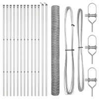 Produktbild för Utomhus sexkantig stängsel markfäste 25 x 1,5 m Silver Mesh