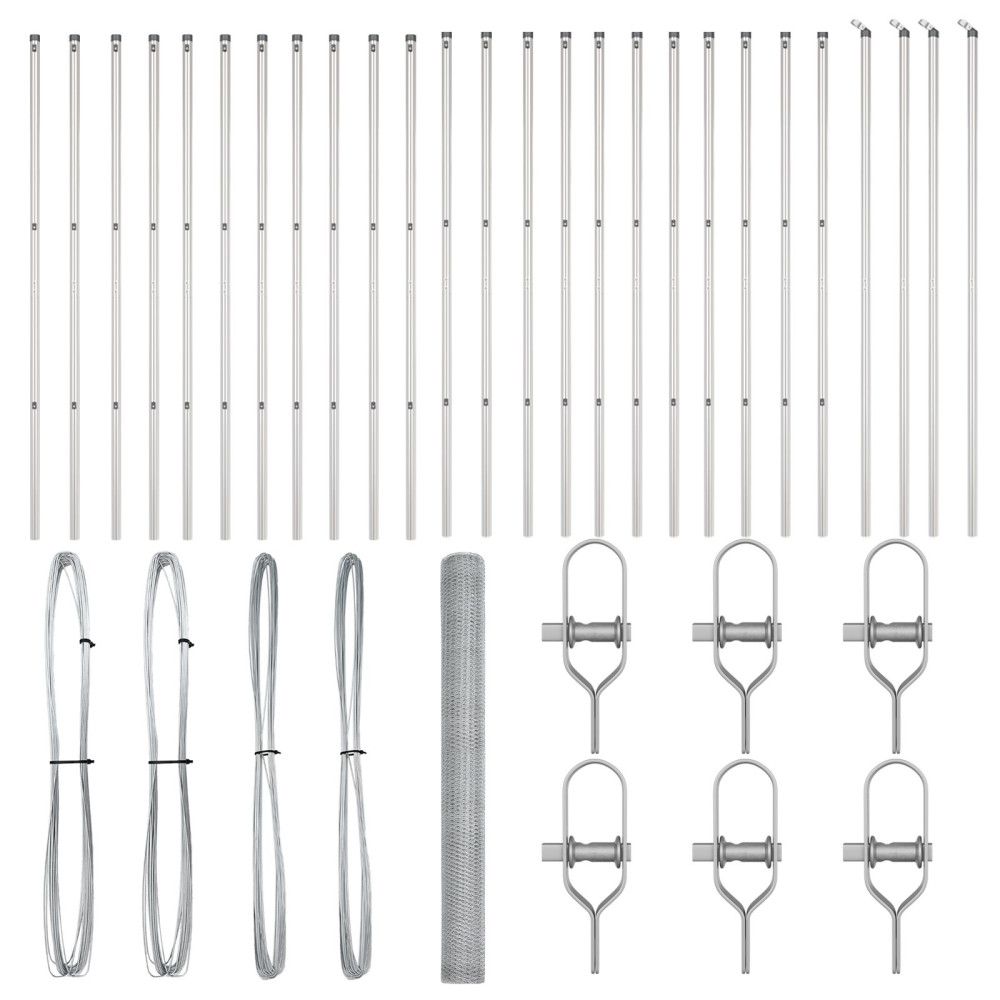 Produktbild för Utomhus sexkantig stängsel markfäste 50 x 1,6 m Silver Mesh