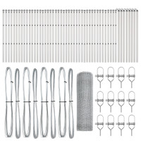 Produktbild för Utomhus sexkantig stängsel markfäste 100 x 0,8 m Silver Mesh