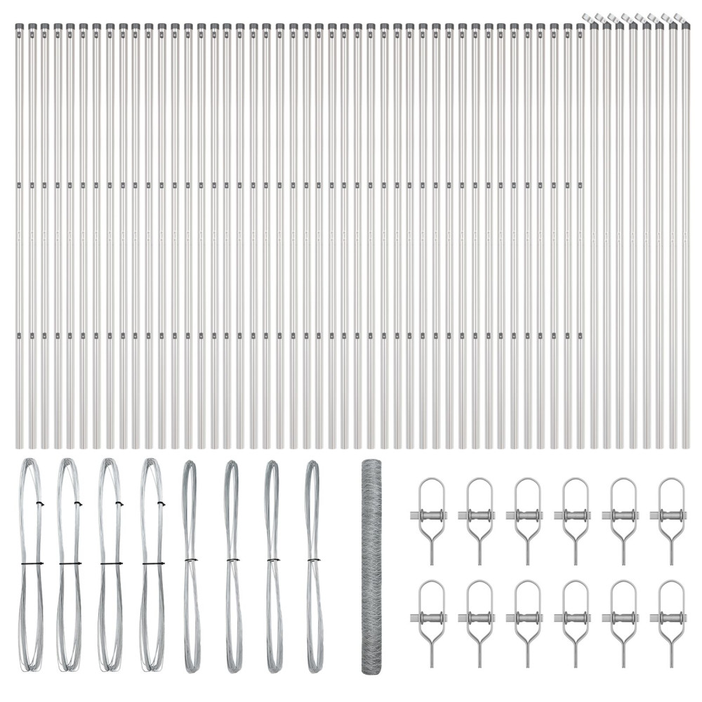 Produktbild för Utomhus sexkantig stängsel markfäste 100 x 1,5 m Silver Mesh