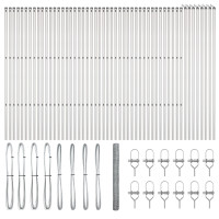 Produktbild för Utomhus sexkantig stängsel markfäste 100 x 1,5 m Silver Mesh