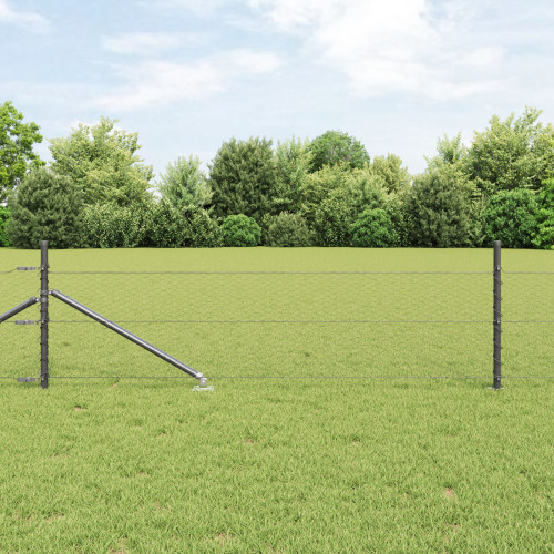 vidaXL Utomhus hexagonal stängsel med stolpe 10 x 0,4 m Grå Mesh