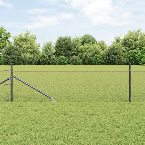 vidaXL Utomhus hexagonal stängsel med stolpe 10 x 0,5 m Grå Mesh