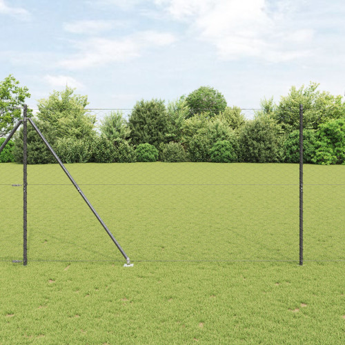 vidaXL Utomhus hexagonal stängsel med stolpe 10 x 1,6 m Grå Mesh