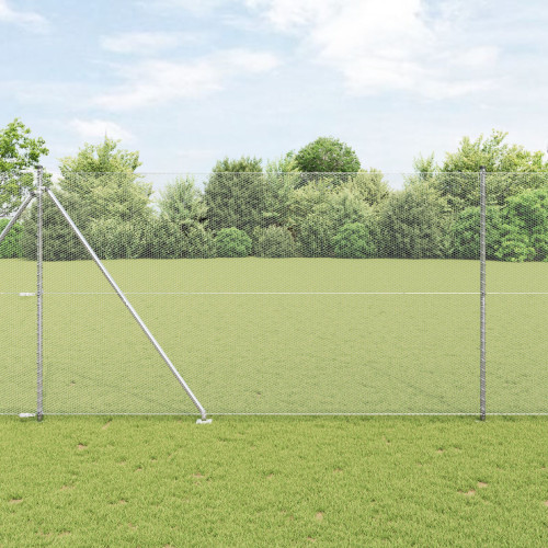 vidaXL Sexkantigt staket med stolpe 25 x 1,6 m Galvaniserat stål Mesh