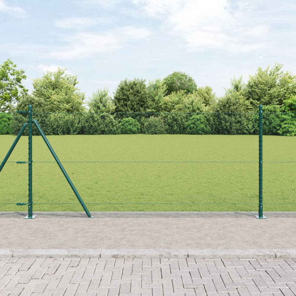 Produktbild för Utomhus hexagonal stängsel med betongfundament 10 x 0,8 m Grön