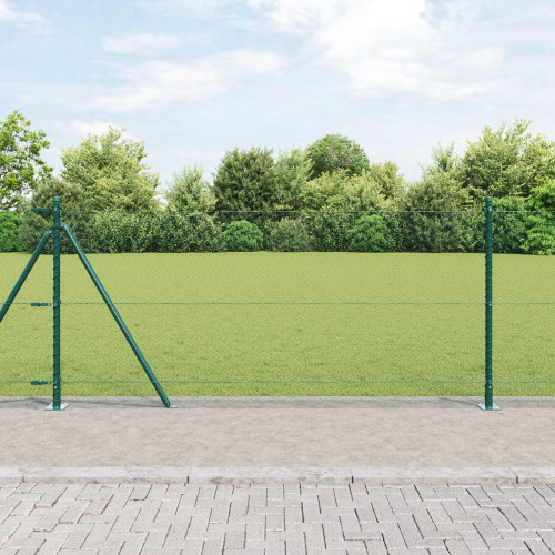 vidaXL Utomhus hexagonal stängsel med betongfundament 10 x 0,8 m Grön