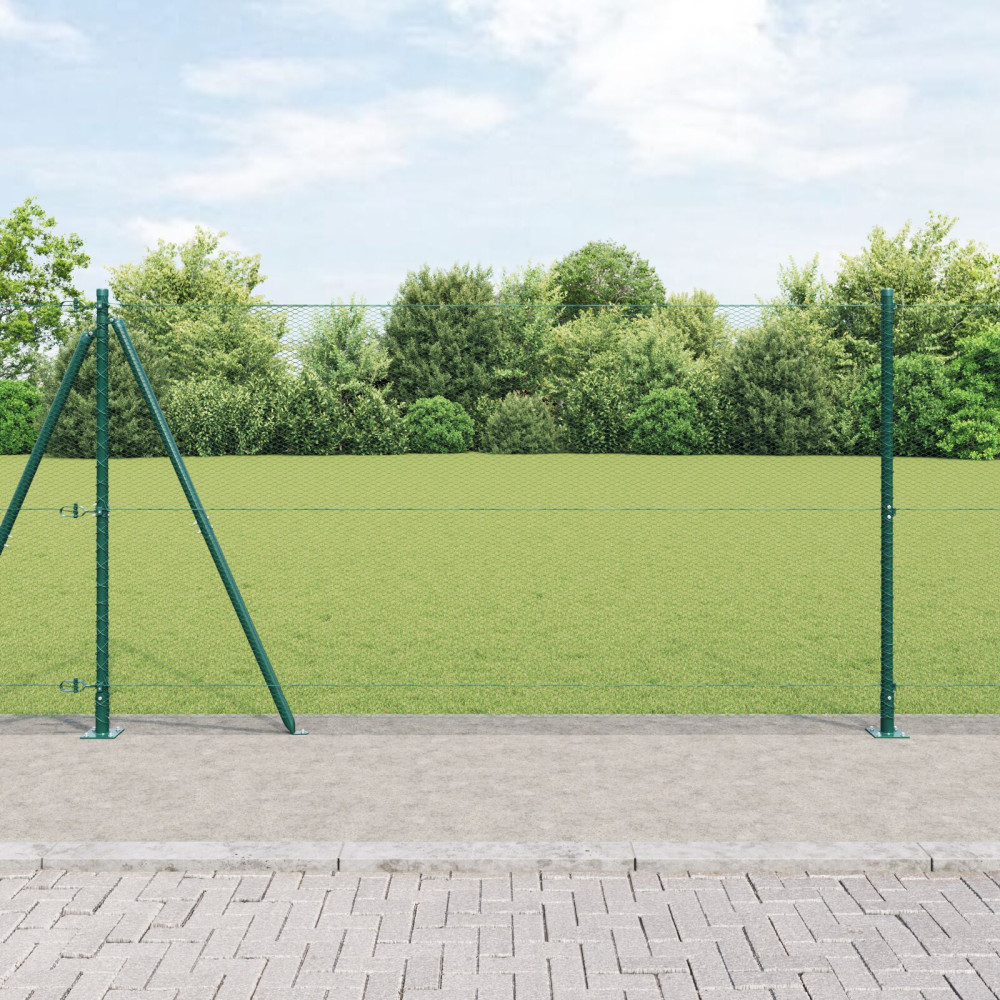 Produktbild för Utomhus hexagonal stängsel med betongfundament 10 x 1,2 m Grön