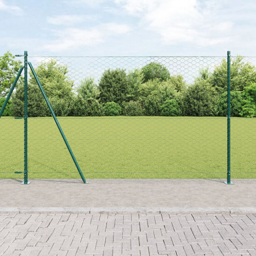 vidaXL Utomhus hexagonal stängsel med betongfundament 10 x 1,6 m Grön