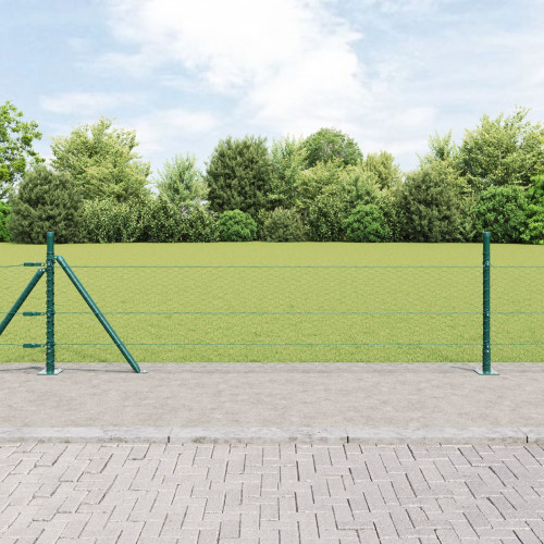 vidaXL Hexagonal stängsel med betongfundament 25 x 0,4 m Grön Mesh