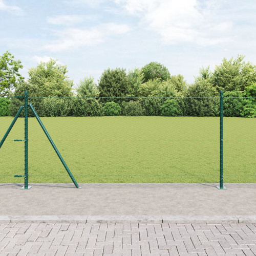 vidaXL Utomhus hexagonal stängsel med betongfundament 25 x 0,8 m Grön