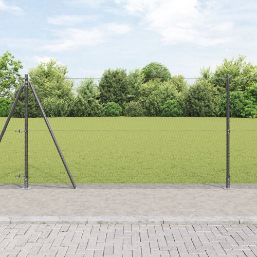 vidaXL Hexagonal stängsel med betongfundament 10 x 1,2 m Grå Mesh