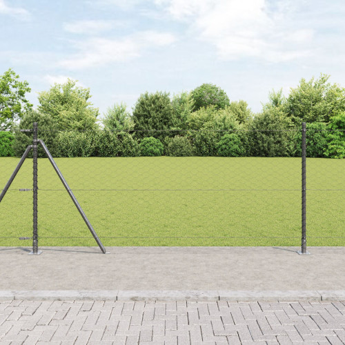 vidaXL Utomhus hexagonal stängsel med betongfundament 50 x 1 m Grå