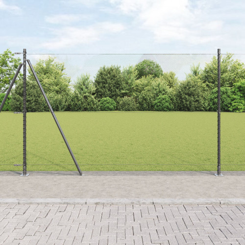 vidaXL Hexagonal stängsel med betongfundament 50 x 1,4 m Grå Mesh