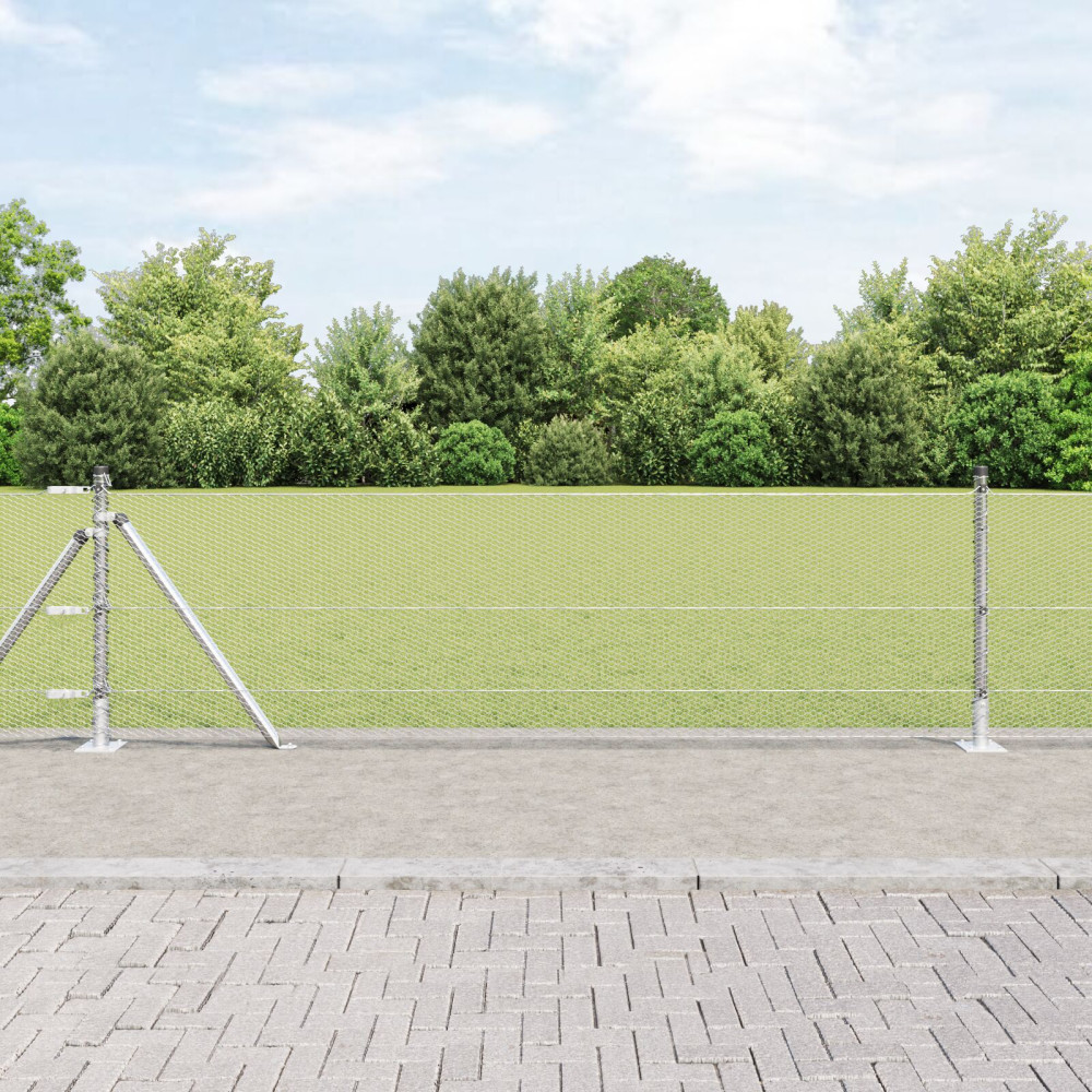 Produktbild för Svetsat Stålstaket med Betongbas 25 x 0,6 m (B x H)