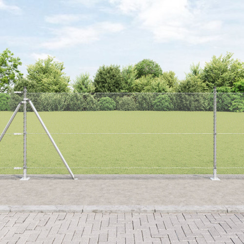 vidaXL Svetsat Stålstaket med Betongbas 25 x 0,8 m (B x H)