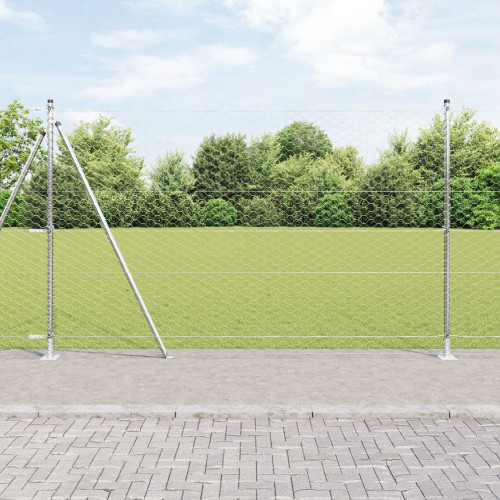 vidaXL Utomhus hexagonal stängsel med betongfundament 25 x 1,4 m Mesh